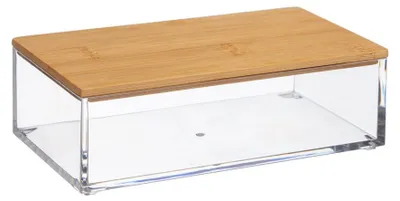 Image de 5five Simply Smart Boîte de rangement pour cosmétiques Selena S avec couvercle en bambou, plastique, 161079