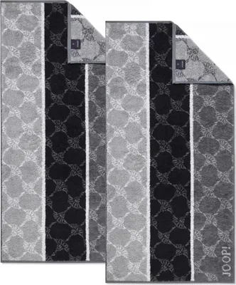 Produktbild von 2 Stück Joop! Handtuch 1657-97 Cornflower Stripes Schwarz  50x100