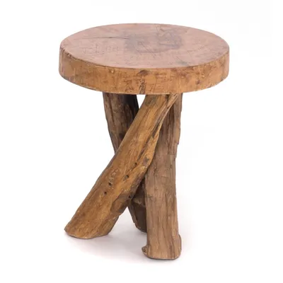 Produktbild von BEISTELLTISCH TEAKHOLZ 40 | 40x34cm (HxB) Massivholz Telefontisch      | Farbe: 01 natur-vintage