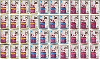 Zdjęcie produktu dla Karma mokra TROPI dla kota MIX SMAKÓW 40szt x 415g puszka kot