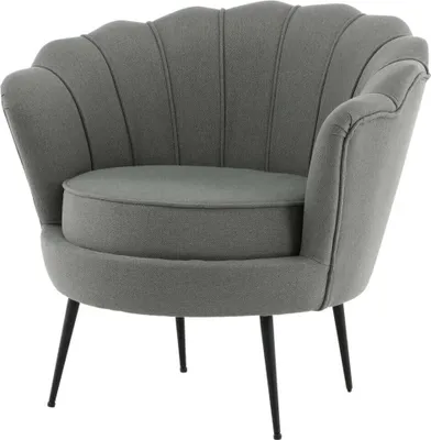 Produktbild von FURNLUX Sessel Calais Grau Und Schwarz 83cm / Hauptfarbe: Grau / Abmessungen: 83 x 77 x 76 cm
