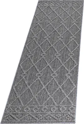 Produktbild von Teppich Läufer Wetterfest Grau 80x250 Berber Design aus Polypropylen