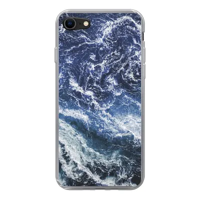 Produktbild von MuchoWow® Handyhülle Schutzhülle Hülle für iPhone 8 Naturstein - Blau - Weiß Silikon Softcase Handy Hülle - Schutzhaube