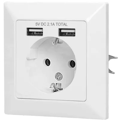 Produktbild von Einzelbuchse mit Ladegerät Schuko USB OR-AE-13140 (GS) Orno