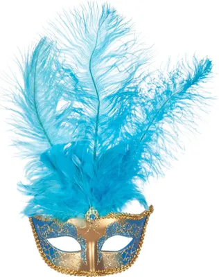 Produktbild von Venezianische Federmaske blau
