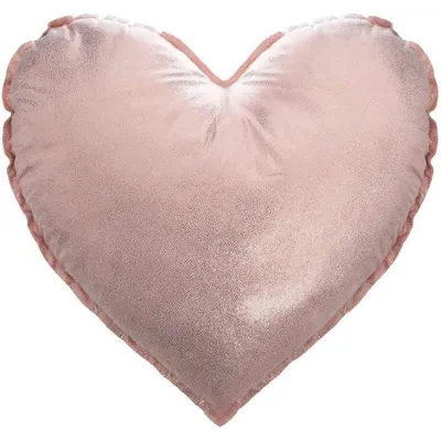 Image de Coussin coeur effet satiné - 37 x 37 cm - Rose