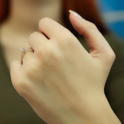 Produktbild von 0,18 Carat Solitär Ring 14 Karat Weißgold - 48 (15,30 mm)