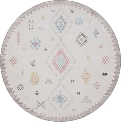 Produktbild von benuta Waschbarer Vintage Teppich George Multicolor ø 120 cm rund Wohnzimmerteppich Schlafzimmer weich orientalisch
