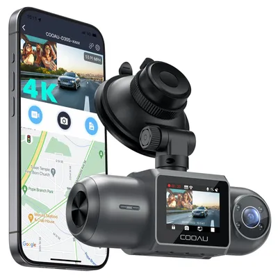 Image de Dashcam voiture avant intérieur, 2.5K/1080P, dashcam voiture avec WiFi, GPS, WDR, 24h de surveillance de parking, WDR, G-Sensor, enregistrement en boucle