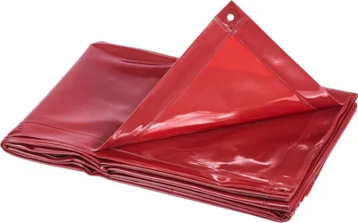 Obrázek produktu pro 2 ks svařovací záclony, 1,74 x 2,34 m svařovací záclona, nehořlavá vinylová bezpečnostní ochranná záclona s 6stupňovou UV ochranou a otvory pro zavěšení, přenosná pro dílenské/průmyslové použití, červená