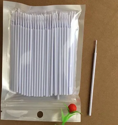 Productafbeelding van Jumada's - "100 wegwerpmicroborsteltjes, wit - voor wimperextensions, individuele wimperverwijdering, als wattenstaafjes en als microborsteltje-accessoire."