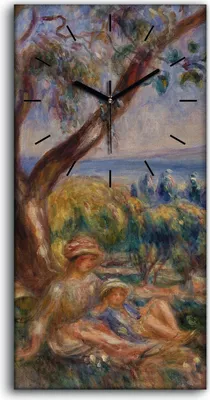 Produktbild von Wohnzimmer-Bild Leinwand Uhr 30x60 Malerei Wald Bäume Landschaft Kunst - schwarze Hände