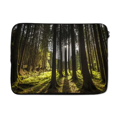Produktbild von MuchoWow® Laptop Hülle 13 Zoll Baum - Natur - Sonne - Wald Laptoptasche - Laptophülle - Sleeve - Rundumschutz