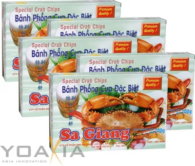 Produktbild von 5er Pack SA GIANG Krabbenchips (5x 200g) | 13% Krabbe (nicht Garnele) | nicht gebacken