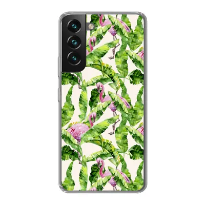 Produktbild von MuchoWow® Handyhülle Schutzhülle Hülle für Samsung Galaxy S22 Flamingo - Blätter - Muster Silikon Softcase Handy Hülle - Mobiltelefonhülle