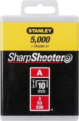 Image de Agrafes STANLEY 10 mm - Type A - Boite de 1000 pièces - 1-TRA206T