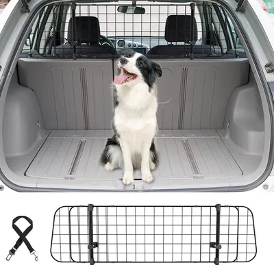 Immagine prodotto di Jayseuw griglia per cani auto 30 cm di altezza, 90-145 cm di larghezza regolabile, divisorio universale per bagagliaio auto