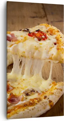 Produktbild von Bild auf Leinwand - Leinwandbild - Pizza Käse Tomaten - 55x100cm - Wand Bild - Wanddeko - Leinwanddruck - Bilder - Kunstdruck - Wanddekoration - Leinwand bilder - Wandkunst - PA55x100-3784