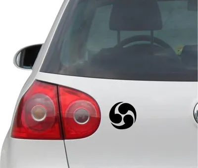 Produktbild von Aufkleber / Autoaufkleber - JDM - Die cut - Mitudomoe Symbol Decal Auto Fenster Laptop Sticker - schwarz - 88mmx127mm