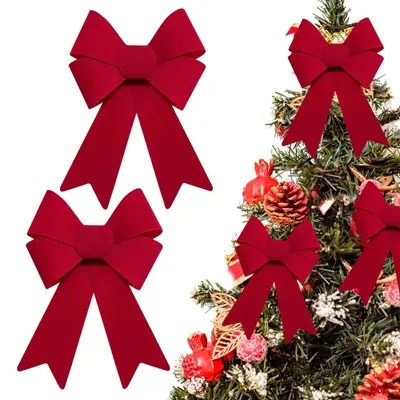 Weihnachtsschleifen, rot, 2 Stück, 23 x 30 cm, Polyester