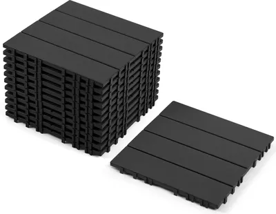 Immagine prodotto di Bettizia 66 pezzi piastrelle per terrazzi 30x30cm piastrelle per balconi pavimento in plastica con sistema a click piastrelle in legno antracite 6 m²