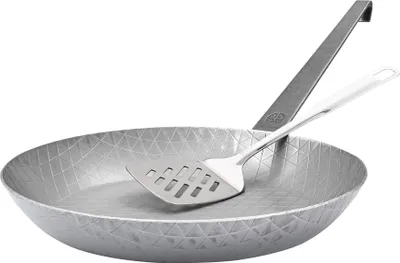 Produktbild von GRÄWE Eisen-Bratpfanne mit Hakenstiel, 32 cm hoch, mit Riffelung