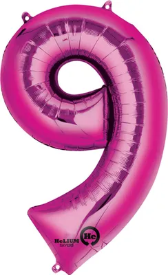 Produktbild von Folienballon XXL Zahl 9 - rosa, 1 St.