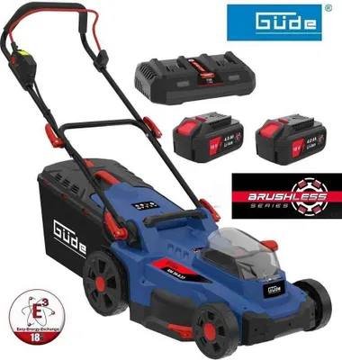 Produktbild von GÜDE Akku Rasenmäher RM 36/37 Brushless mit 2 x Akku 4.0 Ah und Doppelladegerät