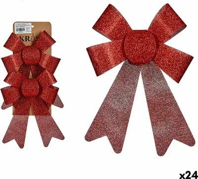 Obrázek produktu pro Krist+ Sada vánočních ozdob Vánoční červená stuha PVC 15 x 2 x 17 cm (24 kusů)