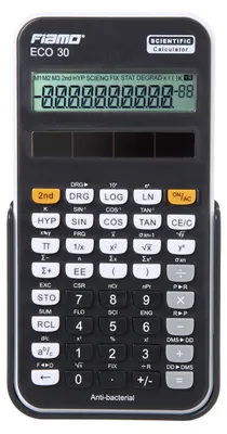 Produktbild von Fiamo Wissenschaftlicher Rechner ECO30, 138 Funktionen und 10 stelligem Display, schwarz/weiß
