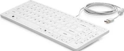 Productafbeelding van HP Toetsenbord en muis USB Healthcare Edition, Volledige grootte (100%), Kabel, USB, Membraantoetsen, Wit, Inclusief muis