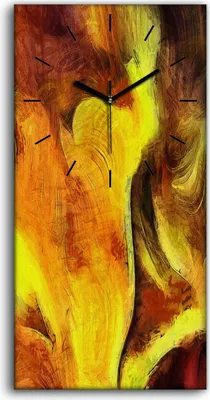 Produktbild von Küchenuhr Bürouhr Leinwand Uhr Geräuschlos 30x60 Malerei Abstrakte Kunst - schwarze Hände