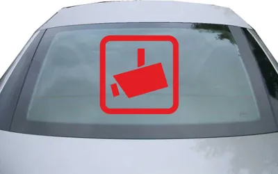 Produktbild von Indigos UG - Aufkleber Heckscheibe & Motorklappe DE2325 - rot - 600x600 mm - Videoüberwacht - Auto Scheiben Fenster Heckklappe Tuning Racing JDM - Die cut