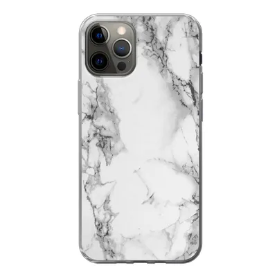 Produktbild von MuchoWow® Handyhülle Schutzhülle Hülle für iPhone 12 Pro Marmor - Stein - Weiß - Grau - Schwarz - Marmoroptik Silikon Softcase Handy Hülle - Abdeckung