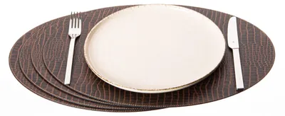 Platzsets aus recyceltem Kunstleder, oval, 4er-Set, 45,7x33 cm