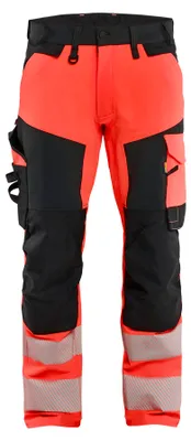 Produktbild von Blakläder High Vis Arbeitshose 4-Wege-Stretch 1124, Farbe:High Vis Rot/Schwarz, Größe:C156