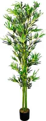 Produktbild von Bambus Bambus-Strauch Kunstbaum Kunstpflanze Bambusbaum Baum Künstliche Pflanze Bamboo Künstlich Echtholzstamm Innendekoration180 Deko cm Decovego