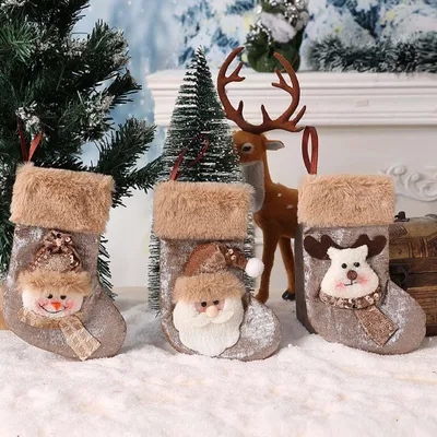 Produktbild von 3x Weihnachtsstrümpfe - Deko & Geschenkbeutel
