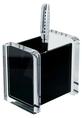 Produktbild von Acryl Stiftehalter glasklar/schwarz