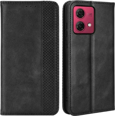 Produktbild von Motorola Moto G84 Hülle - Coverup Vintage Style Klapphülle - Schwarz