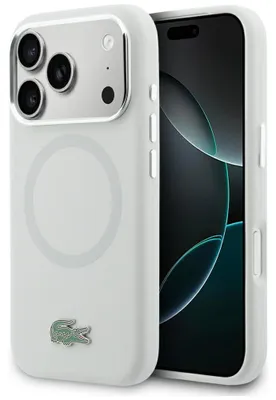Obrázek produktu pro Pouzdro Lacoste HC Silicone Metal Logo MagSafe pro iPhone 17 Pro, šedé