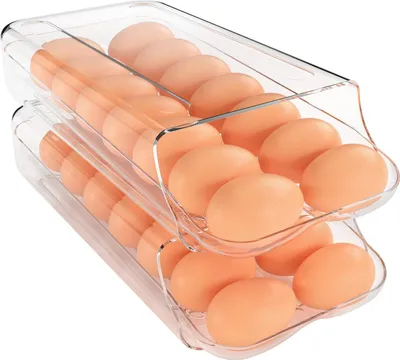 Obrázek produktu pro Stohovatelný držák na vejce - kompaktní a průhledný - 12 až 14 vajec