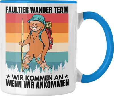 Produktbild von Trendation - Faultier Tasse Geschenk Faultier Wander Team Gessch Wander Geschenke (Blau)