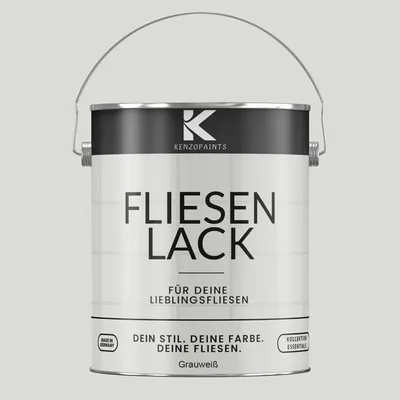 Produktbild von Kenzopaints 750ml Fliesenlack Fliesenfarbe - Grauweiß (RAL 9002)