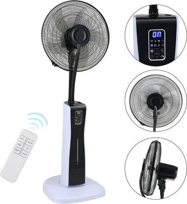 Produktbild von Jiubiaz Ventilator Standventilator mit Sprühnebel Luftbefeuchter Windmaschine Oszillierend