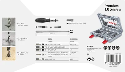 Image de set de 105 forets et visseuses Premium X-Line