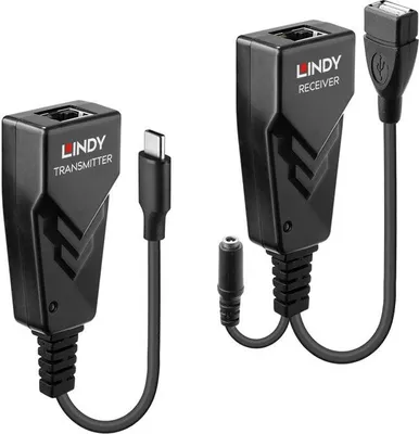 Zdjęcie produktu dla Lindy 43390, Nadajnik i odbiornik sieci, 100 m, 480 Mbit/s, Cat5e, Cat6, CH317Q, CH9317, RTL8211E, Czarny