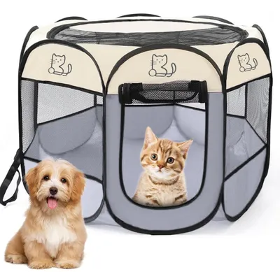 Immagine prodotto di Recinto per cuccioli - 74 x 74 x 43 cm - Pieghevole - Grigio - Per cani, gatti e piccoli animali