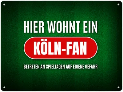 Produktbild von Hier wohnt ein Köln-Fan Metallschild XXL
