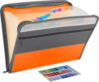 Produktbild von Dokumentenmap Kunststoff A4 Oranje 13 Fächer Konferenzmap Werkmap Sortiermap